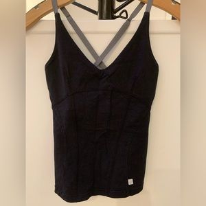 Clary Sage Organics black athletic top, Size S, EUC.